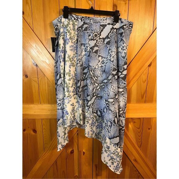 INC ASYMMETRICAL PRINTED SKIRT, Lattice Snake, Size 16 Nwt Retail $90 (3646) - Picture 3 of 5